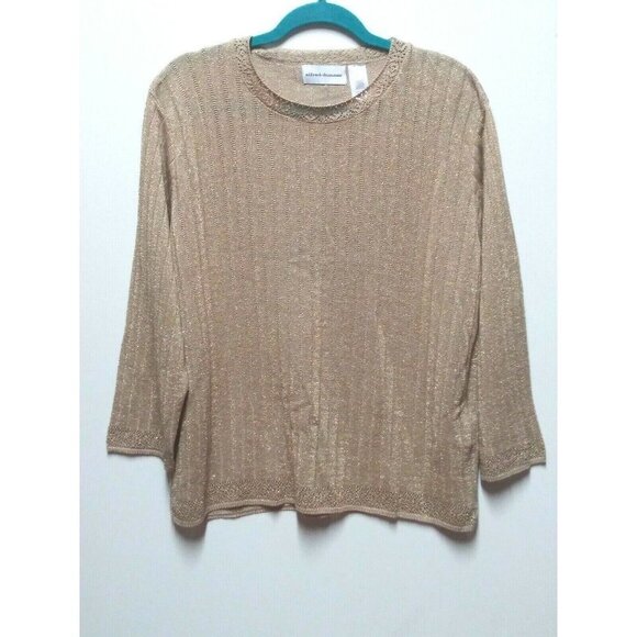 womens Sparkly Gold Top Party/cocktail pullover Sz L Holidays Christmas RELAXED - Picture 10 of 11